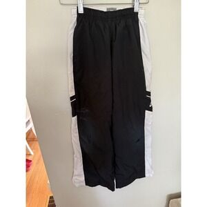 Vtg 90s Nike Black Nylon Windbreaker Pants Youth Small Ankle Zip Swoosh‎ Lined